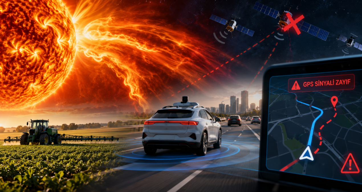 Güneş fırtınaları otonom araçlarda GPS hatalarına yol açabilir