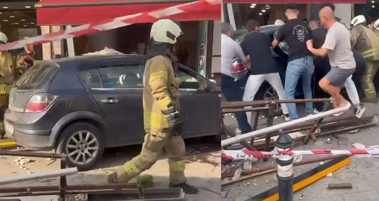 Beykoz’da otomobil kaldırımdaki yayalara çarptı, 5 kişi yaralandı
