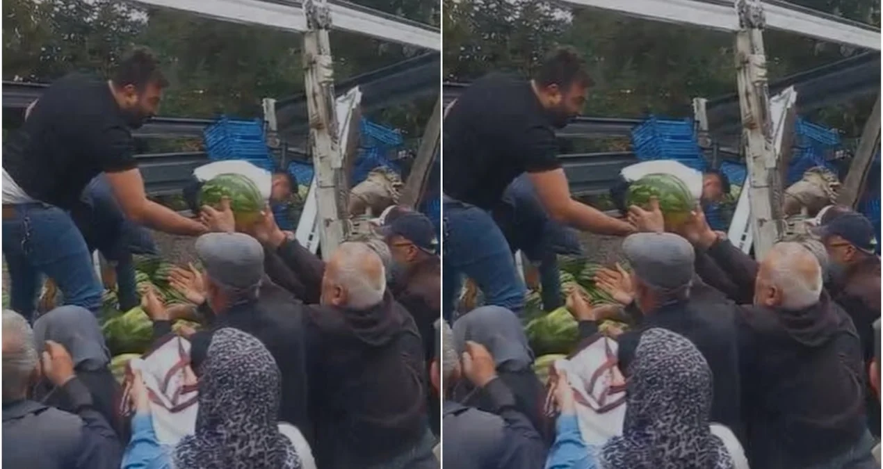 Amasya'da Pazarcı Faruk Kodek, Sezonun Son Karpuzlarını Ücretsiz Dağıttı - www.gundemedair.com