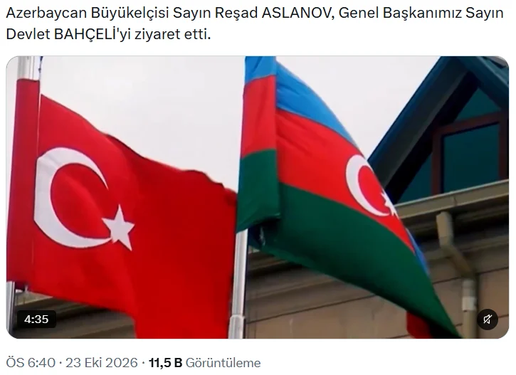 Bahçeli, Azerbaycan’ın Ankara Büyükelçisi Reşad Aslanov’u kabul etti - www.gundemedair.com
