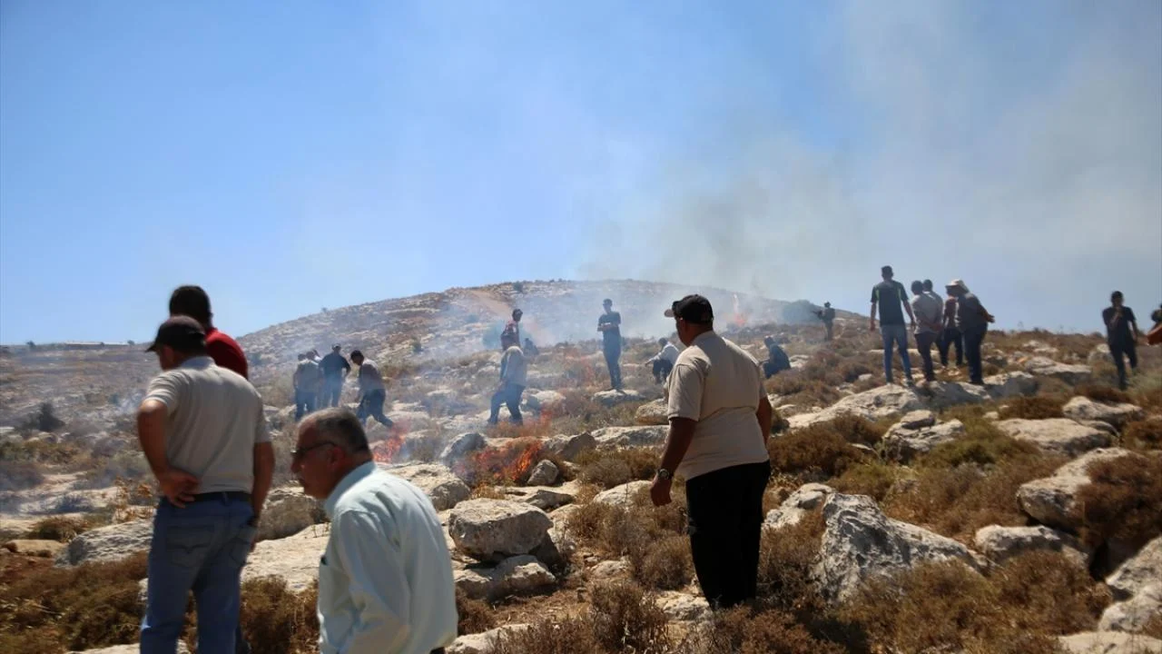 İsrailli yerleşimciler, Batı Şeria’nın Nablus bölgesinde Filistinli çiftçilere saldırdı