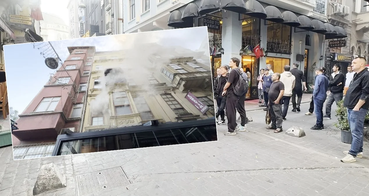 Beyoğlu'nda 6 katlı restoranda yangın