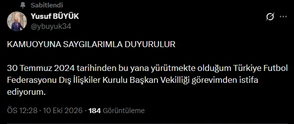 TFF'de istifa depremi! Hacıosmanoğlu'na bir şok daha - Sözcü Gazetesi