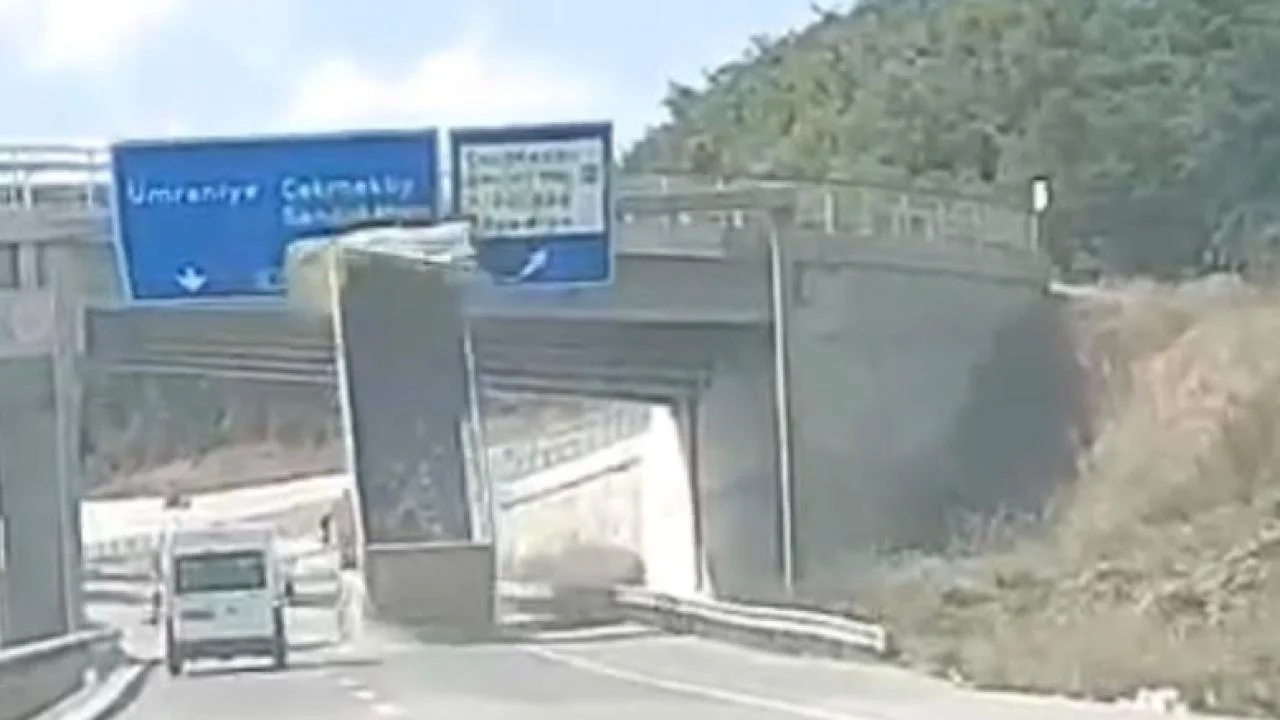 Şile Otoyolu’nda hafriyat kamyonunun dorse kazası sonrası trafik yoğunluğu
