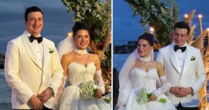 Sarıyer’de düzenlenen düğünde Celal Can Algül ile Yağmur Gedik