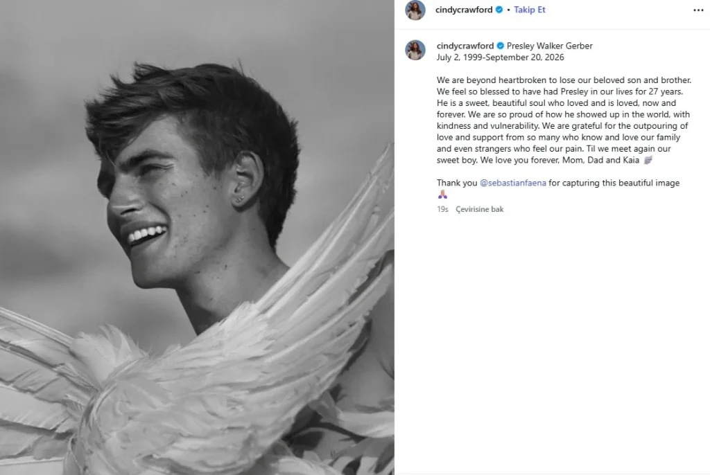 Cindy Crawford, 27 yaşındaki oğlu Presley Gerber'e duygusal veda etti - www.gundemedair.com