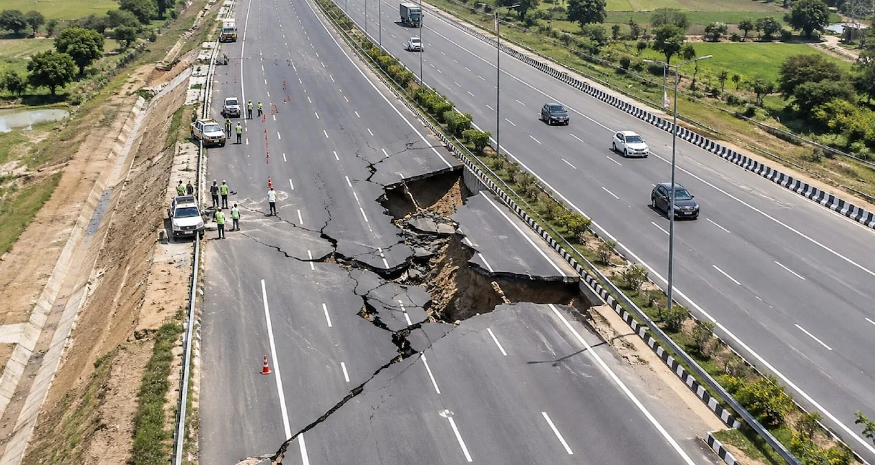 Hindistan’da yeni otoyolda çökme ve çatlak sorunları ortaya çıktı
