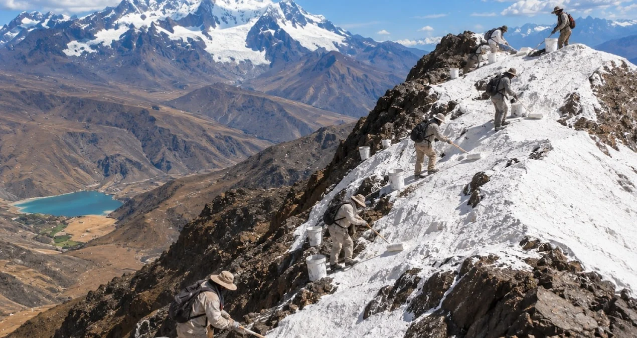 Peru’da dağın yüzeyini beyaza boyayarak iklim müdahalesi denendi