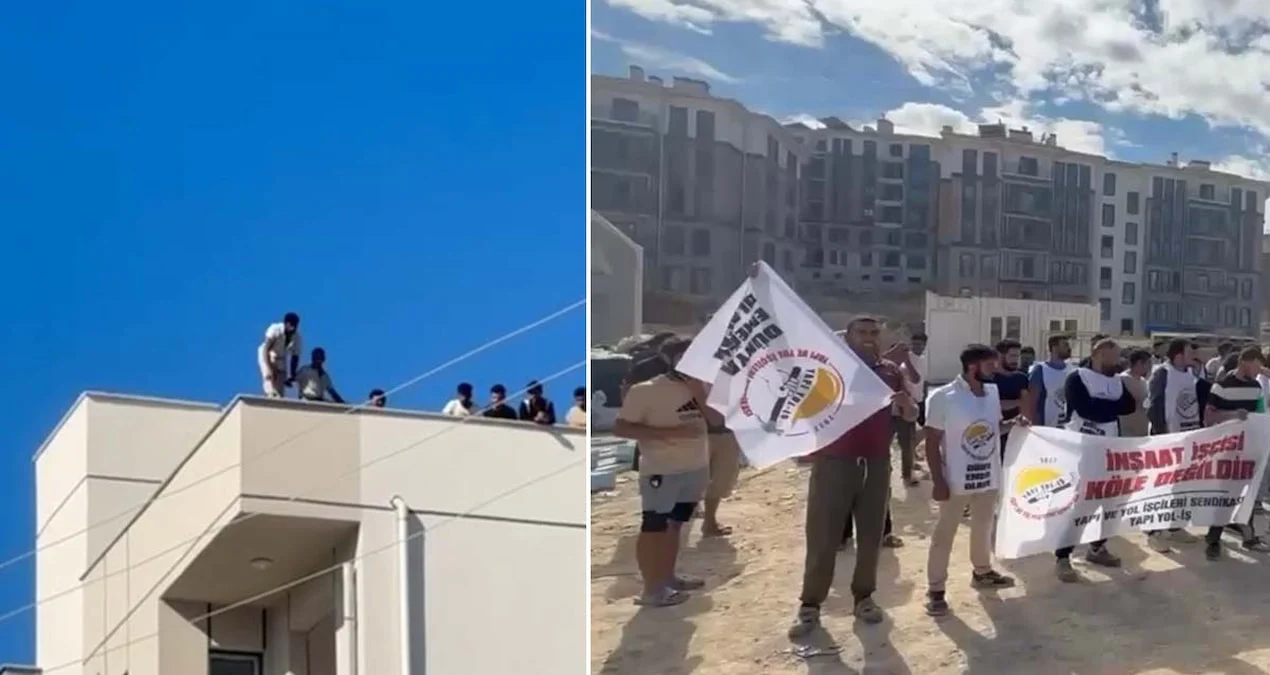 Emlak Konut şantiyesinde işçiler eylemde: 3 aydır maaş alamıyoruz