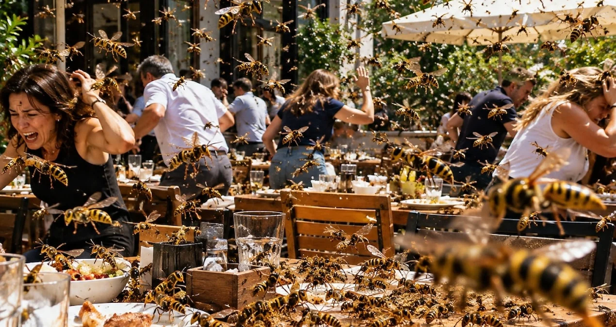 Eşek Arıları Restoranlarda Sorun Yaratıyor - www.gundemedair.com