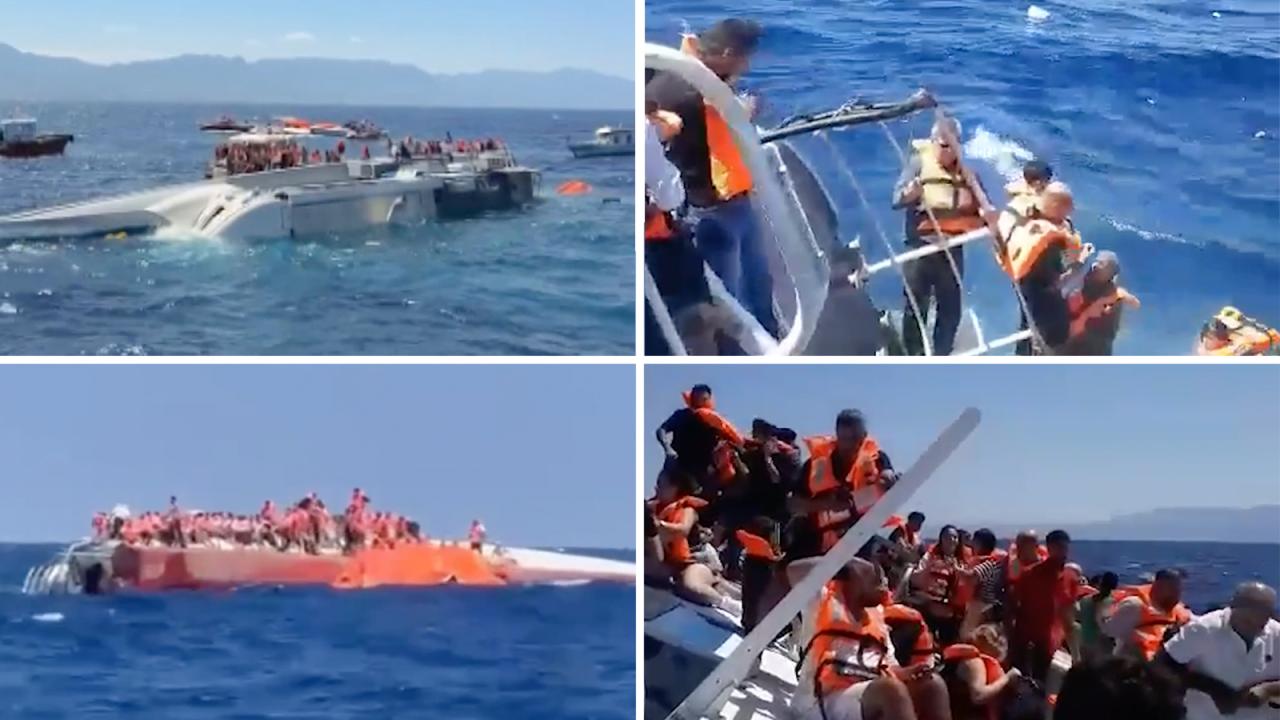 Girne açıklarında yolcu gemisi alabora oldu, kurtarma çalışmaları sürüyor