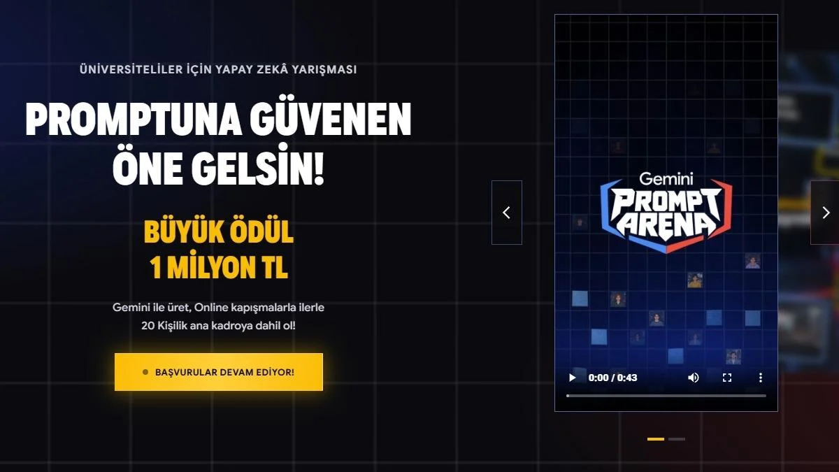 Google'dan Üniversitelilere 1 Milyon TL Büyük Ödüllü Yapay Zekâ Yarışması: "Gemini Prompt Arena" Başlıyor - www.gundemedair.com