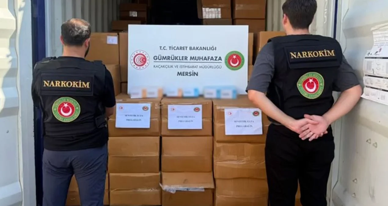 Mersin’de gümrük ekipleri 1 ton 716,5 kilogram pregabalin ele geçirdi