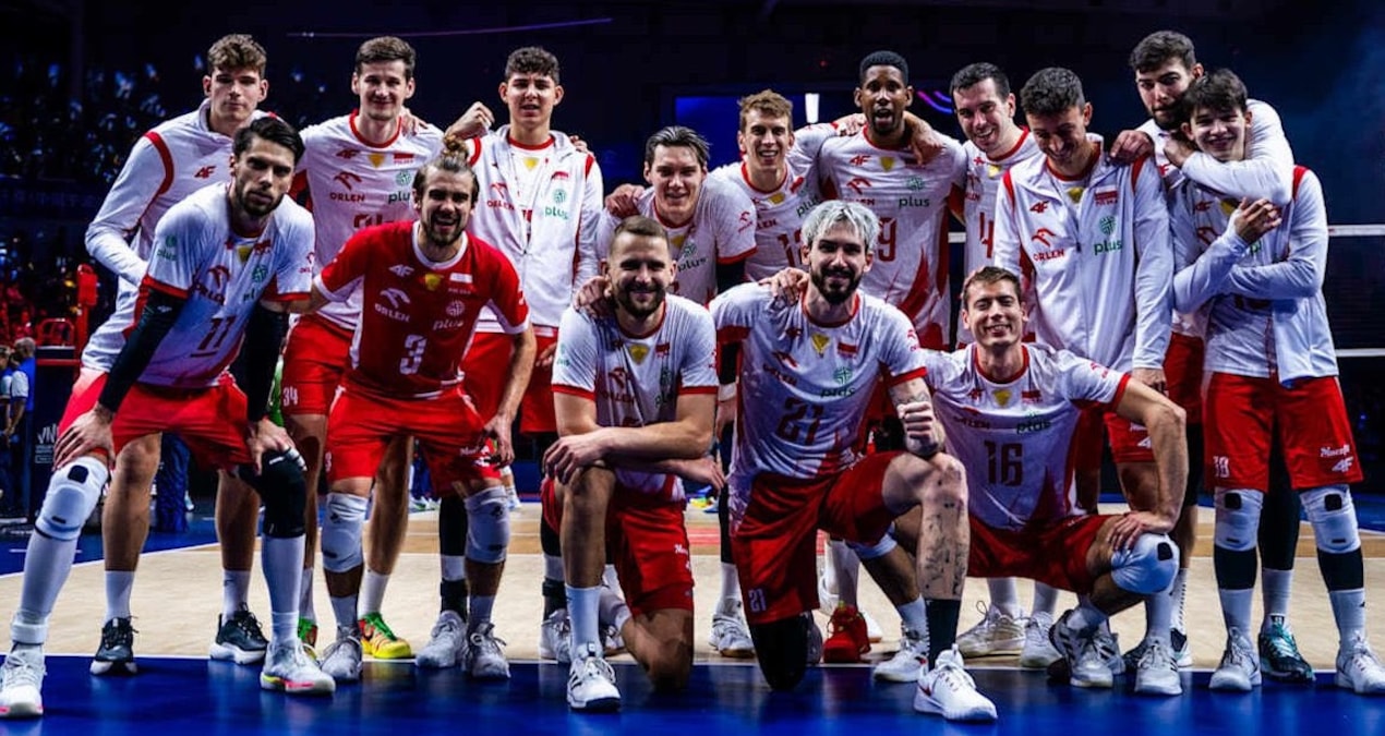 Polonya ile ABD arasındaki VNL final maçı sonrası şampiyonluk kutlaması
