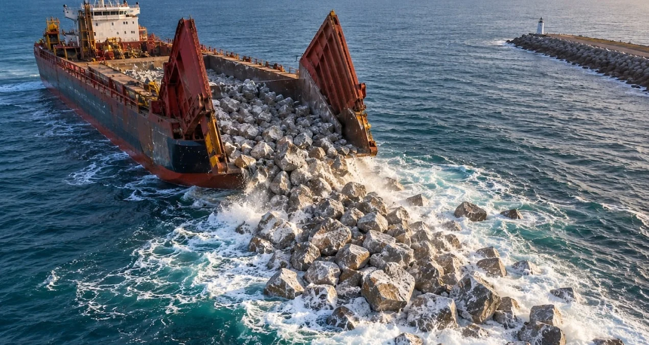 İngiltere'de South Gare Mendireği'ne 55 Bin Ton Granit Kaya Yerleştirilecek - www.gundemedair.com