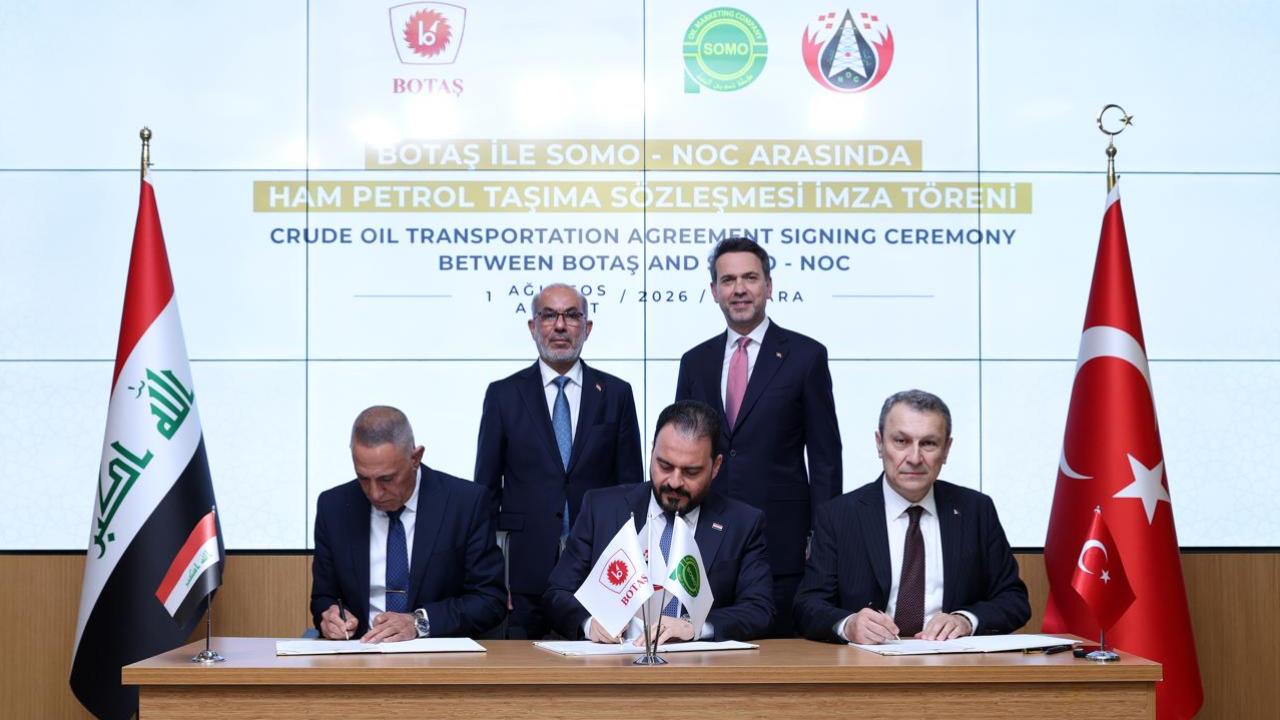 Enerji ve Tabii Kaynaklar Bakanlığı’nda BOTAŞ, SOMO ve NOC arasında ham petrol taşıma anlaşması imza töreni.