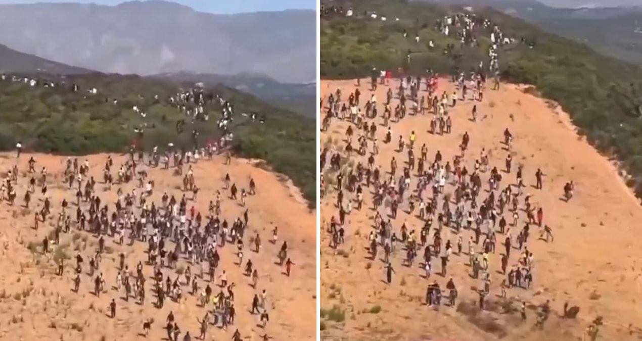 Fas polisinin Ceuta sınırında toplu geçiş girişimini engellemesiyle ilgili güvenlik müdahalesi