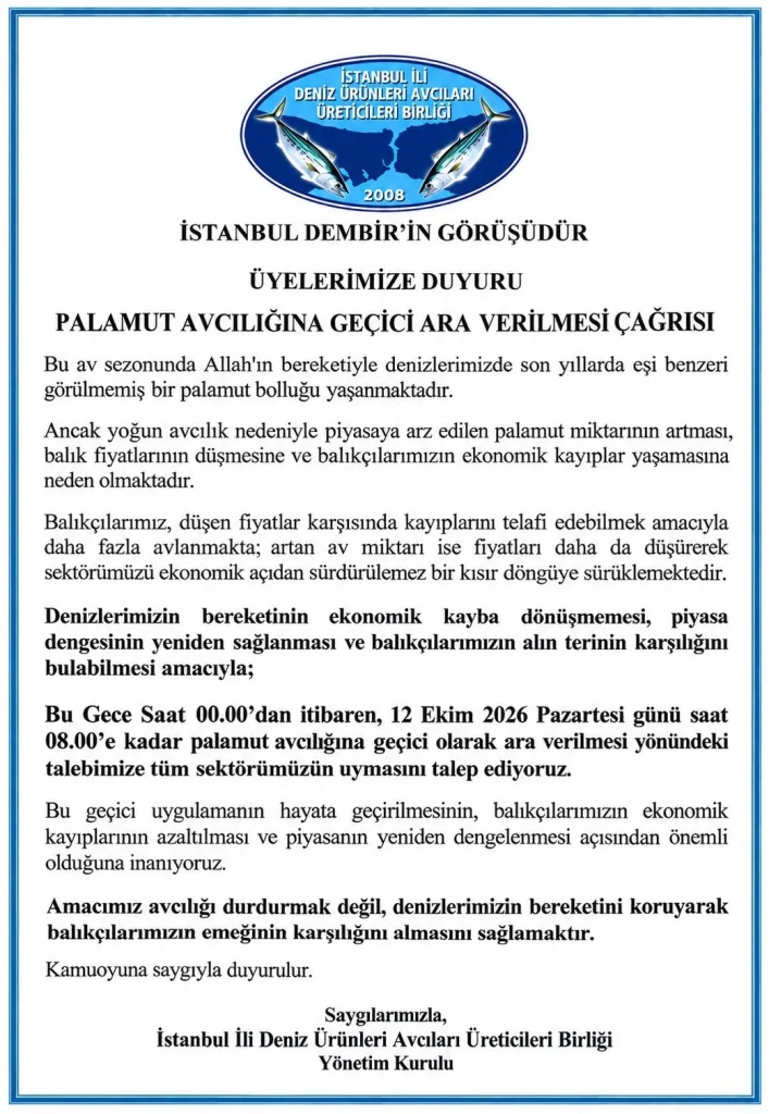 İstanbul'daki balıkçılardan palamut avcılığına ara verilmesi çağrısı - www.gundemedair.com