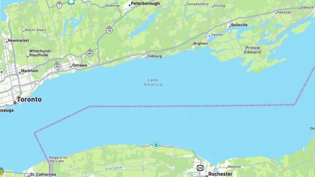 Apple, ABD’deki kullanıcılar için Ontario Gölü’nün adını değiştirdi