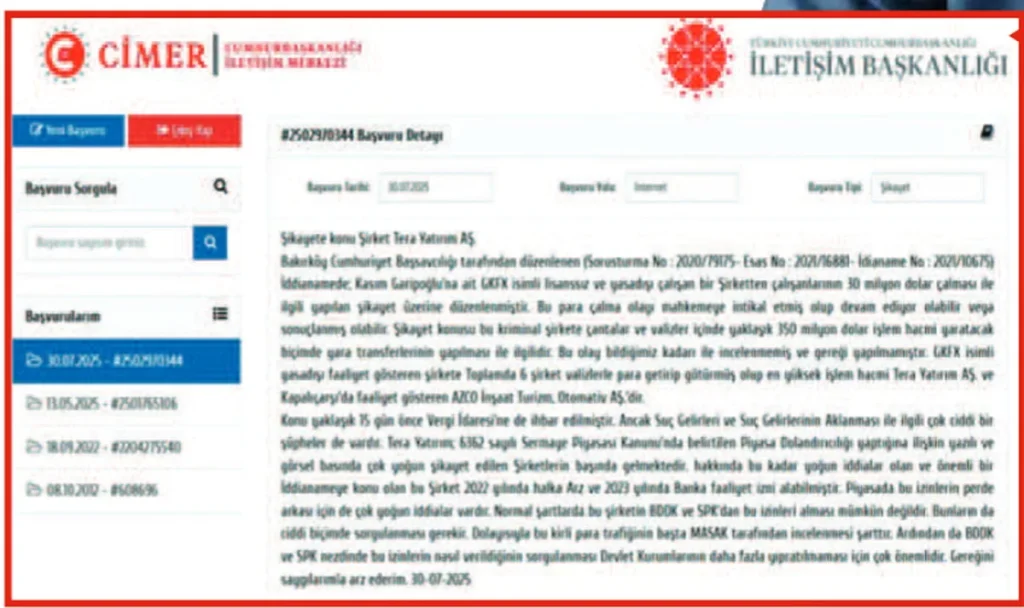 MASAK eski Başkan Yardımcısı Ramazan Başak, Tera Yatırım hakkında yaptığı ihbar sonrası iki kez gözaltına alındı - www.gundemedair.com