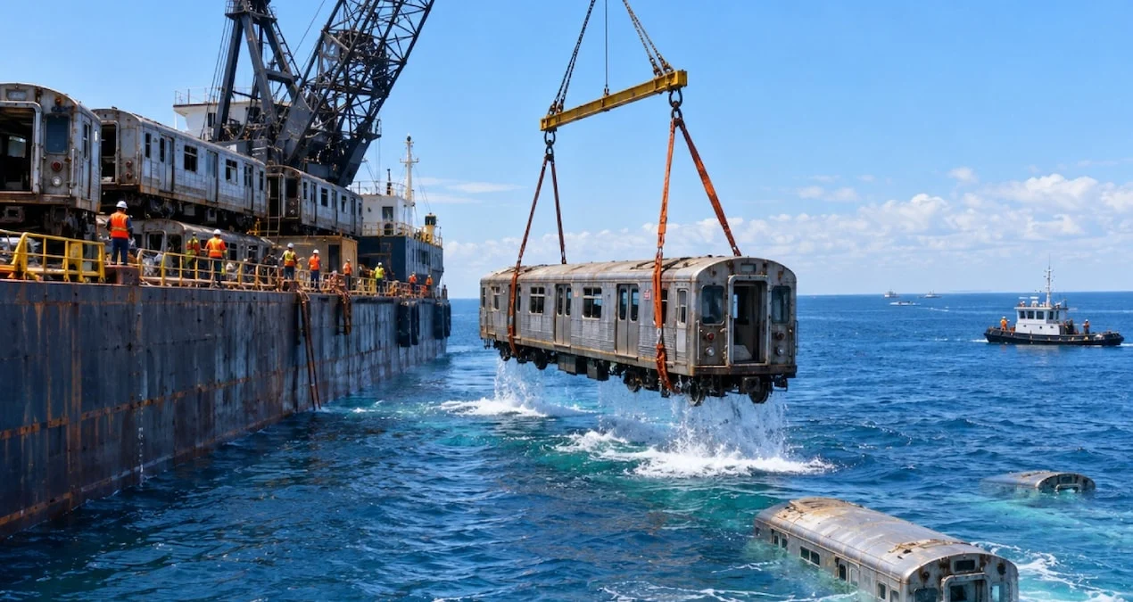 New York’un Eski Metro Vagonları, Atlantik Okyanusu’nda Yapay Resife Dönüştü