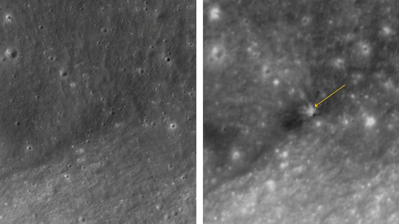 Danuri’nin Falcon 9 çarpışması sonrası Ay yüzeyine ait görüntüleri ve öncesi fotoğraflar