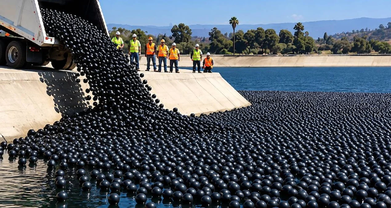 Los Angeles Rezervuarına Milyonlarca Siyah Plastik Top Bırakıldı