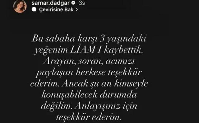 Özcan Deniz'in eşi Samar Dadgar'ın acı günü: 3 yaşındaki yeğenini kaybetti - Sözcü Gazetesi
