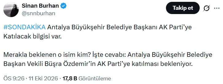 Kulisleri hareketlendiren iddia: Antalya Büyükşehir Belediyesi AKP'ye mi geçiyor? - Sözcü Gazetesi