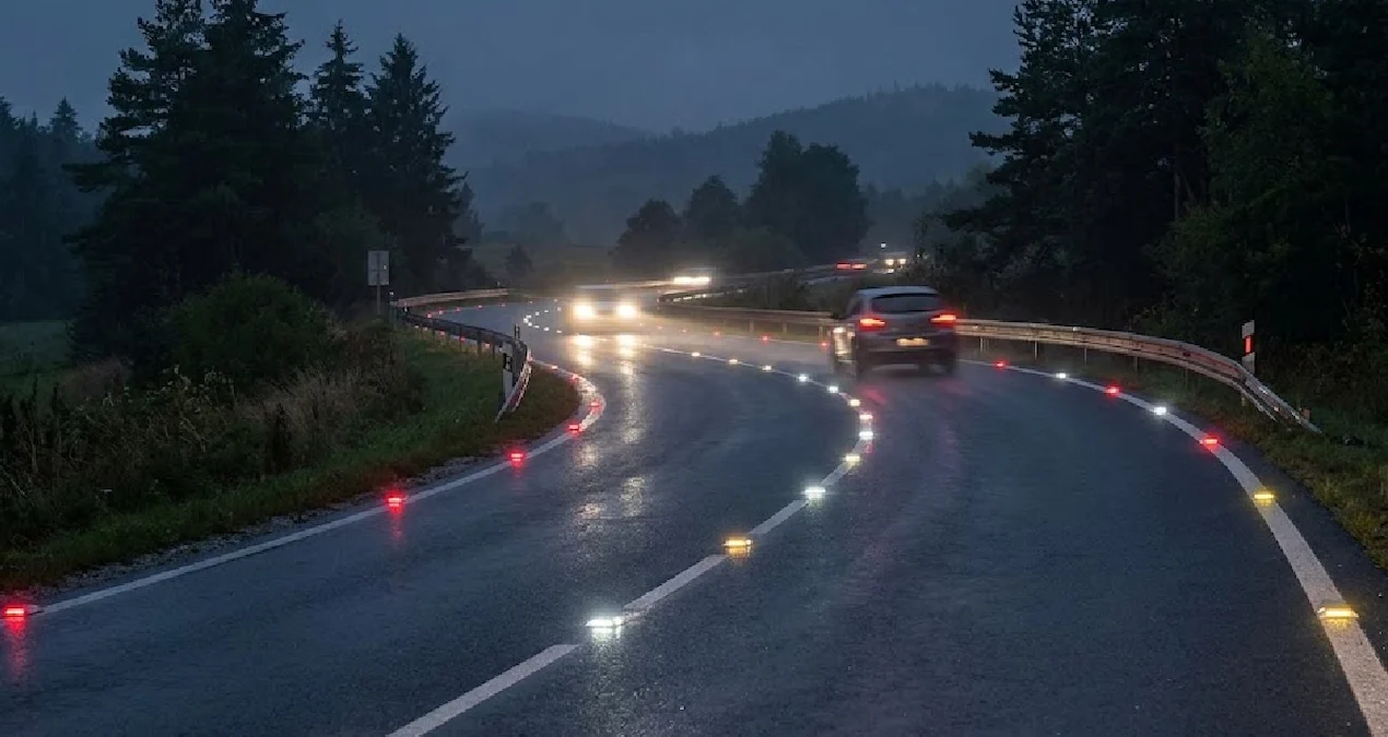 Slovakya'da Gece Sürüş Güvenliği İçin Işıklı Yol Çivileri Uygulaması - www.gundemedair.com