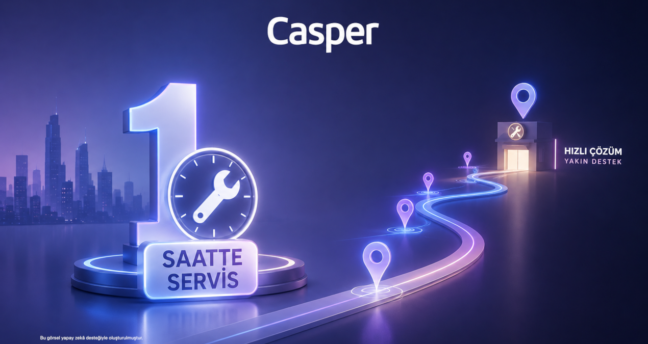 Casper 1 Saatte Servis ile bilgisayar bakım ve onarım süresi hedefi