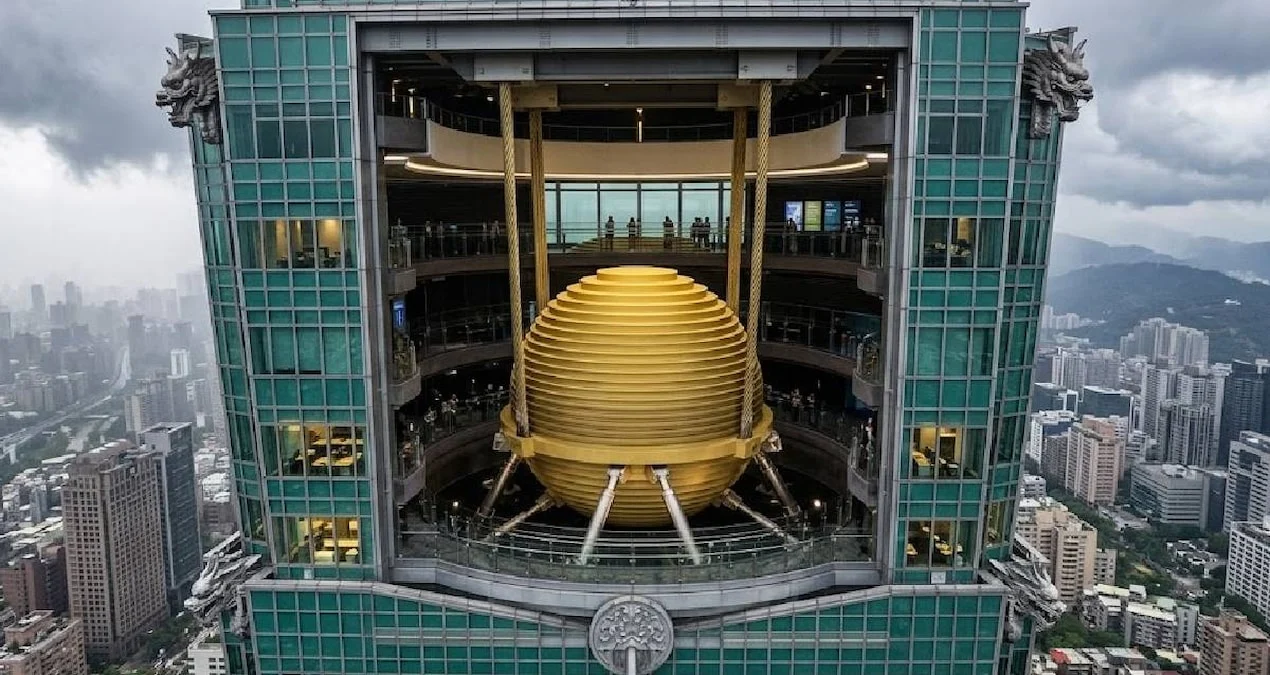 Taipei 101 Gökdelenine Devasa Çelik Kütle Sönümleyici Asıldı - www.gundemedair.com