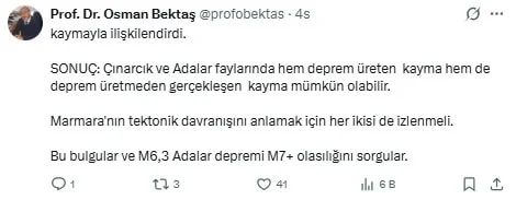 Prof. Dr. Osman Bektaş anlattı! Marmara'da korkutan hareketlilik: 10 yıllık deprem detayı ortaya çıktı - Sözcü Gazetesi