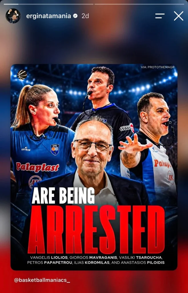 Yunanistan Basketbol Federasyonu Başkanı Vangelis Liolios Şike ve Rüşvet Suçlamalarıyla Gözaltına Alındı - www.gundemedair.com