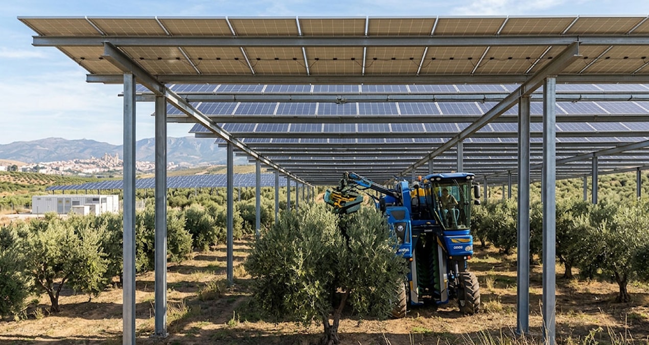 İspanya’da zeytin ağaçları üzerine güneş panelleri kuruldu