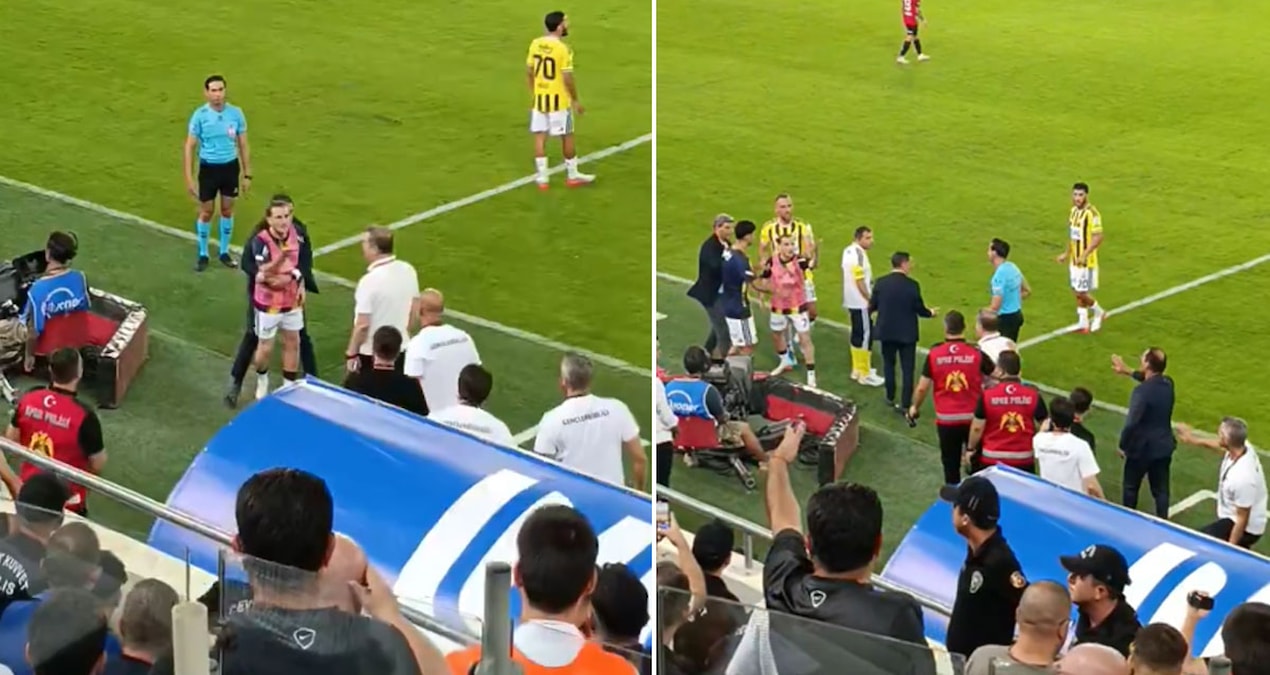 Kerem Aktürkoğlu’nun Gençlerbirliği maçında yedek kulübesinde tartışma yaşadığı anlar