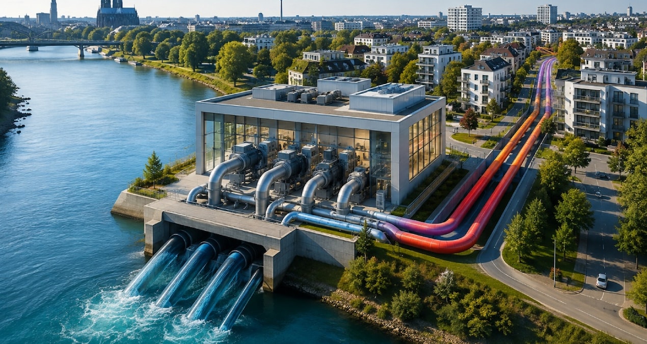 Köln’de Ren Nehri’nden 50 bin haneye ısı sağlayacak sistem inşa ediliyor